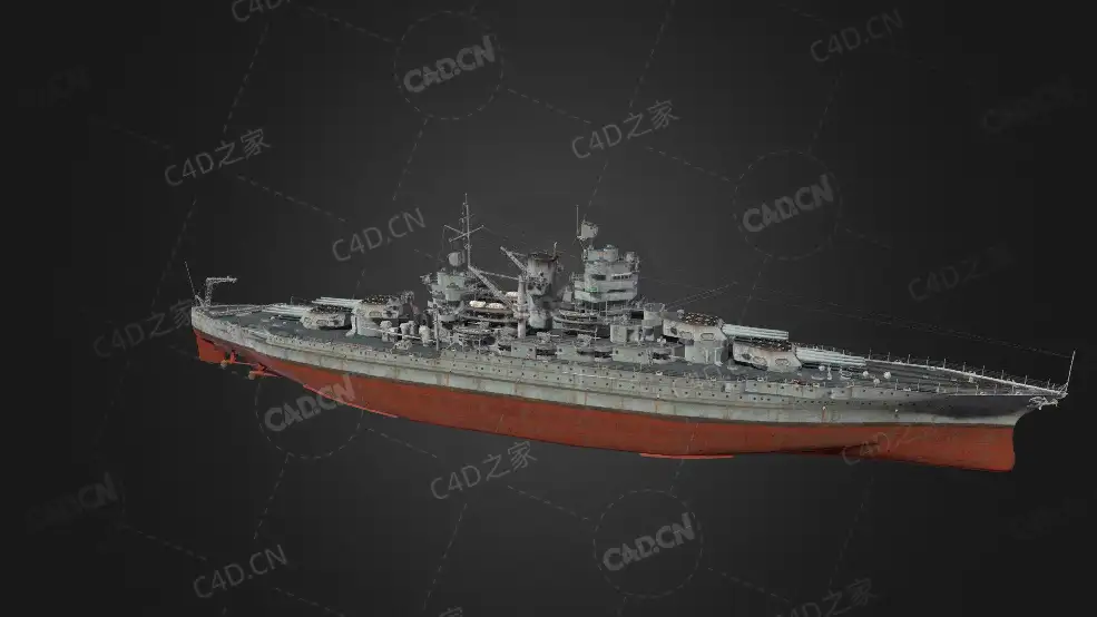 美国海军新墨西哥级战列舰C4D模型下载New Mexico 3d model - C4D之家 - 267.jpg