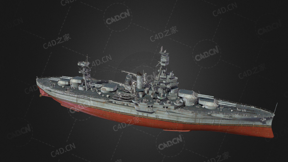 美国海军纽约级战列舰一型战列舰C4D模型下载New York 3d model - C4D之家 - 269.jpg
