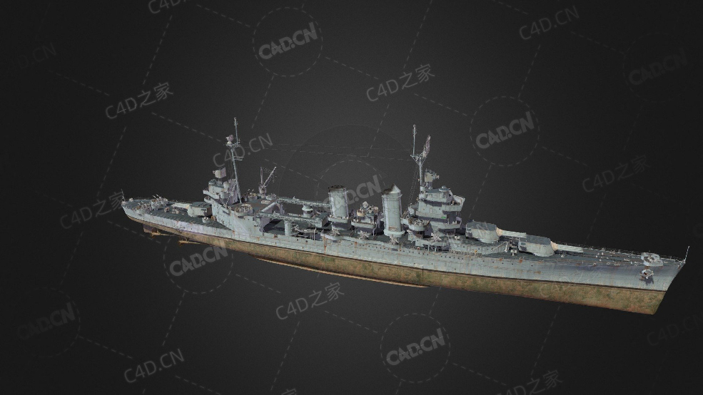 美国海军新奥尔良级重巡洋舰C4D模型下载New Orleans 3d model - C4D之家 - 268.jpg