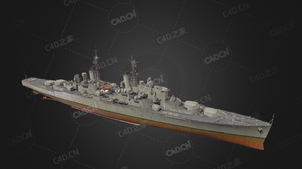 英国皇家海军海王星号轻巡洋舰C4D模型下载Neptune 3d model - C4D之家 - 266.jpg