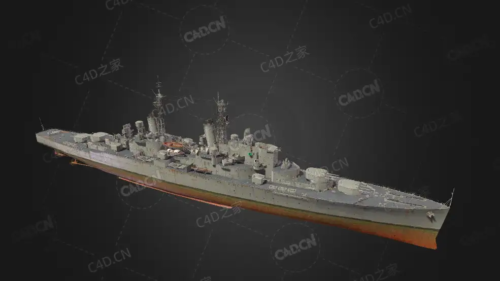 英国皇家海军海王星号轻巡洋舰C4D模型下载Neptune 3d model - C4D之家 - 266.jpg