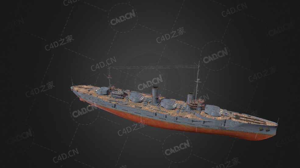 沙俄海军尼古拉一世级战列舰C4D模型下载Nikolaj I 3d model - C4D之家 - 271.jpg