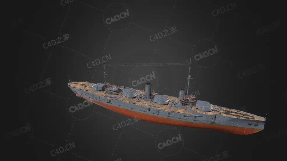 沙俄海军尼古拉一世级战列舰C4D模型下载Nikolaj I 3d model - C4D之家 - 271.jpg