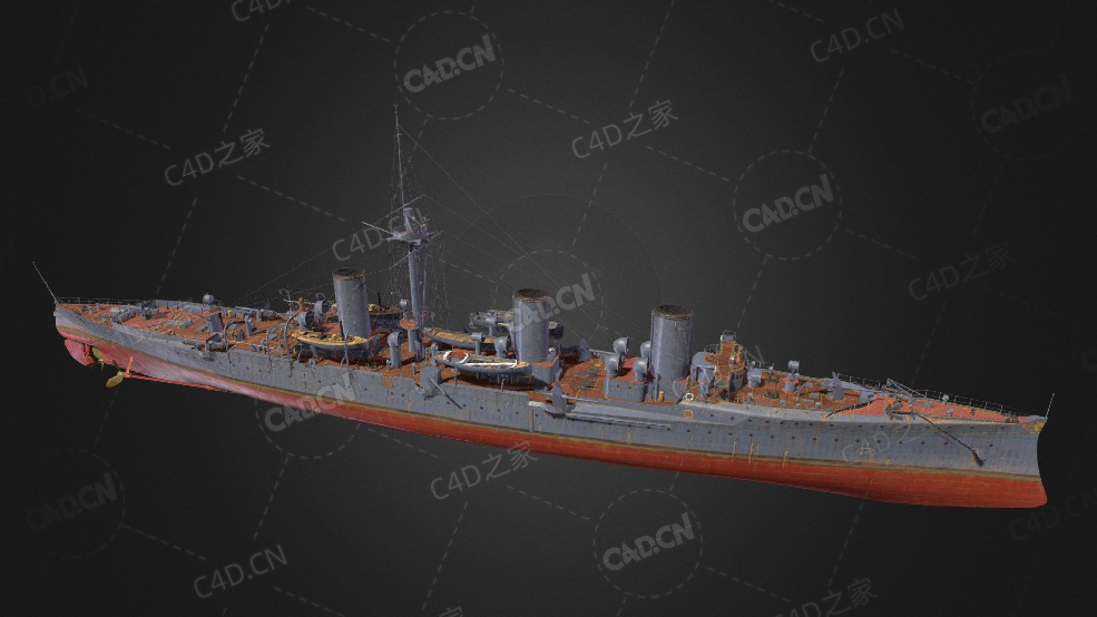俄国海军诺维克号驱逐舰诺维克级巡洋舰C4D模型下载Novik 3d model - C4D之家 - 275.jpg