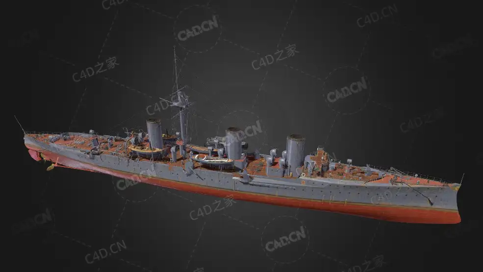 俄国海军诺维克号驱逐舰诺维克级巡洋舰C4D模型下载Novik 3d model - C4D之家 - 275.jpg