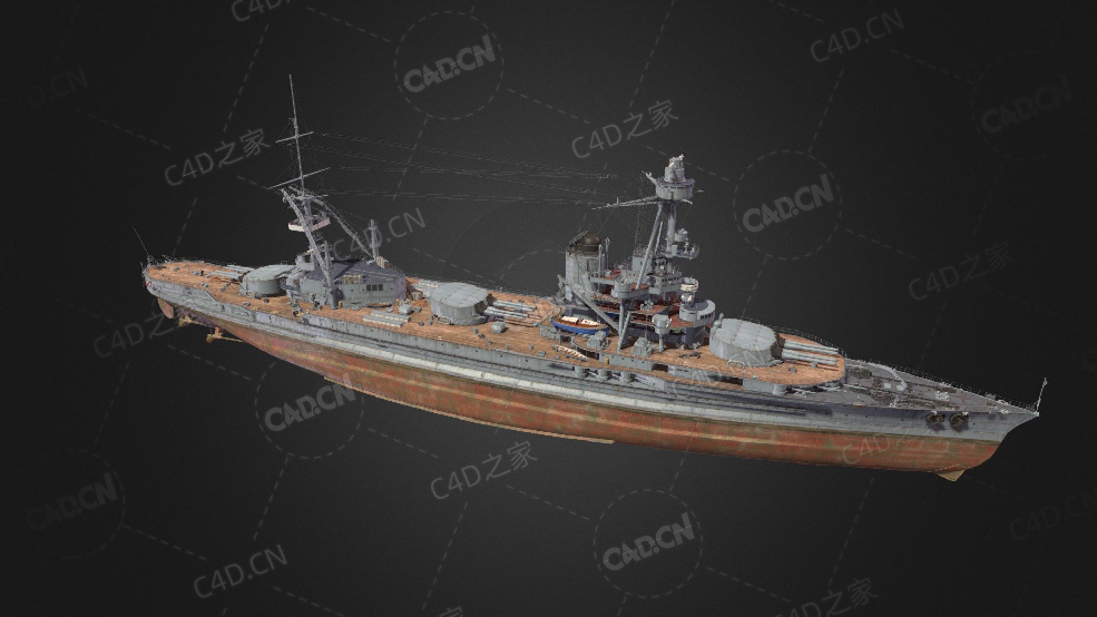 法国海军诺曼底级战列舰一级战列舰C4D模型下载Normandie 3d model - C4D之家 - 273.jpg