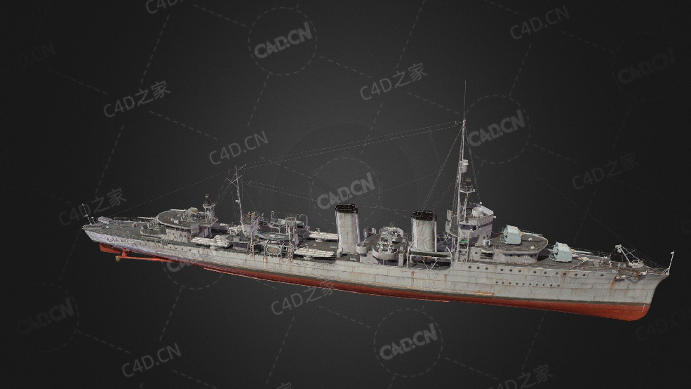 美国海军尼古拉斯号弗莱彻级驱逐舰C4D模型下载Nicholas 3d model - C4D之家 - 270.jpg