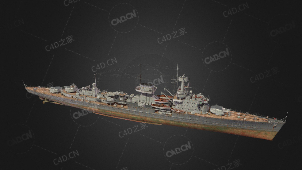 德国海军纽伦堡号巡洋舰驱逐舰战列舰C4D模型下载Nurnberg 3d model - C4D之家 - 277.jpg