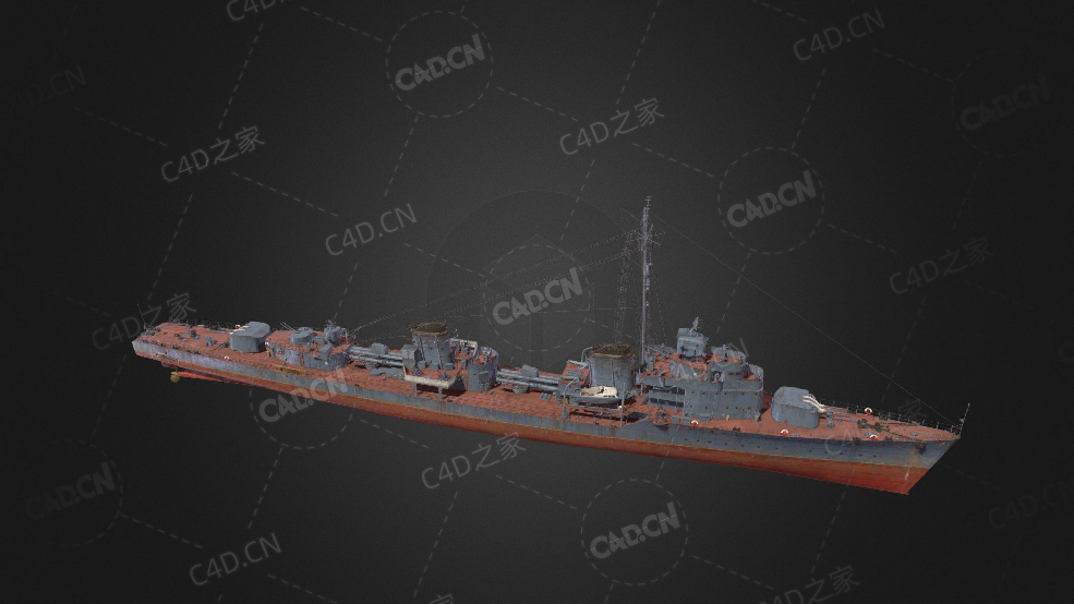 苏联海军前哨号新型驱逐舰S系6级驱逐舰C4D模型下载Ognevoi 3d model - C4D之家 - 280.jpg