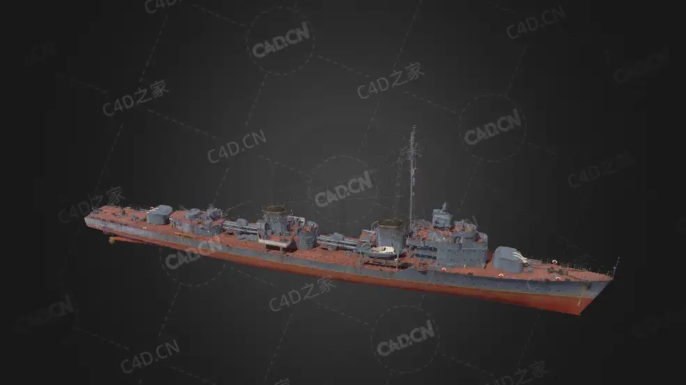 苏联海军前哨号新型驱逐舰S系6级驱逐舰C4D模型下载Ognevoi 3d model - C4D之家 - 280.jpg
