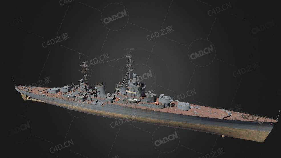 苏联海军奥恰科夫巡洋舰俄国黑海舰队巡洋舰C4D模型下载Ochakov 3d model - C4D之家 - 278.jpg