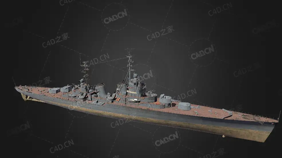 苏联海军奥恰科夫巡洋舰俄国黑海舰队巡洋舰C4D模型下载Ochakov 3d model - C4D之家 - 278.jpg