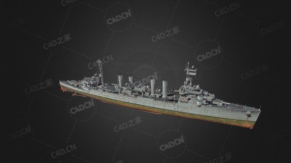美国海军奥马哈级轻型巡洋舰C4D模型下载Omaha 3d model - C4D之家 - 285.jpg
