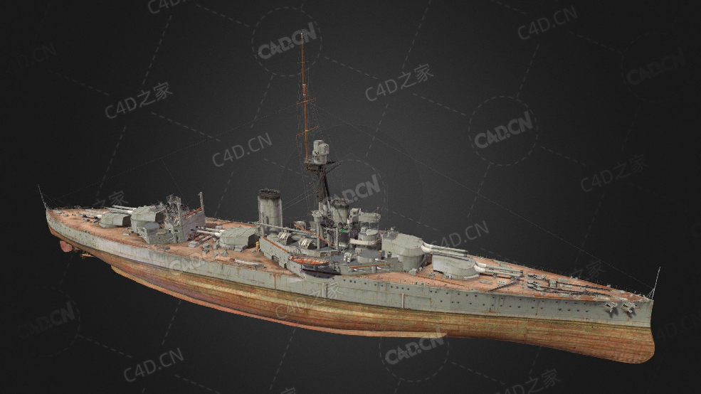 英国皇家海军猎户座级战列舰C4D模型下载Orion 3d model - C4D之家 - 286.jpg
