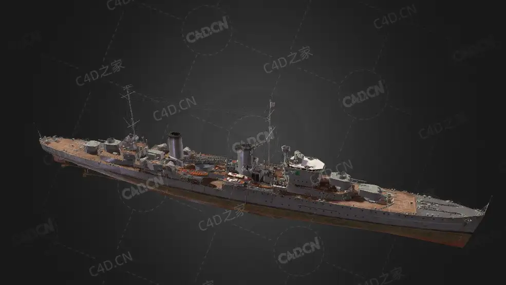 澳大利亚海军珀斯级驱逐舰C4D模型下载Perth 3d model - C4D之家 - 293.jpg