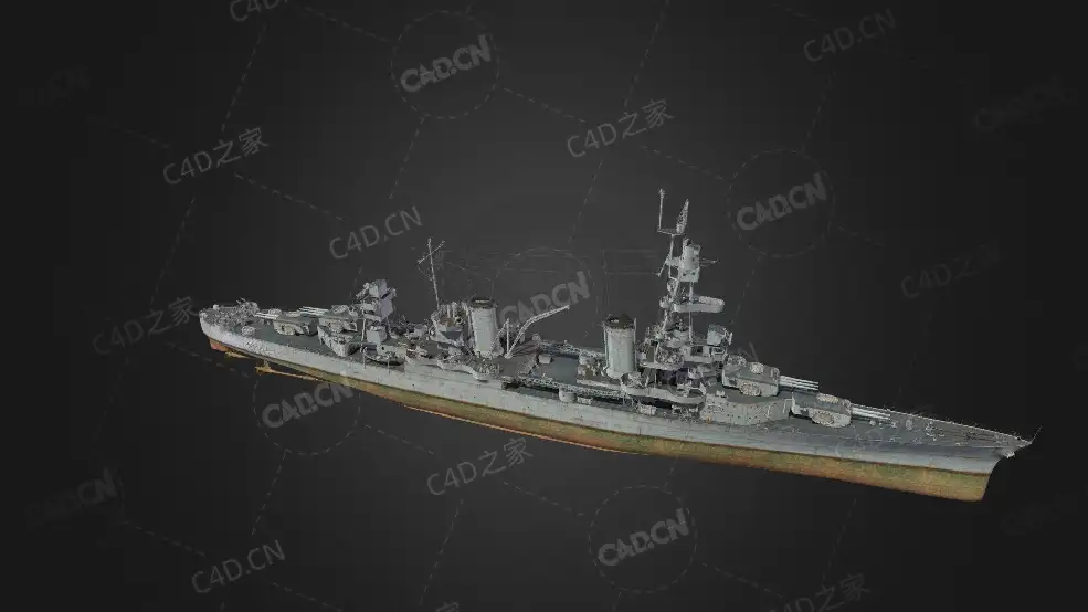 美国海军彭萨科拉级重巡洋舰C4D模型下载Pensacola 3d model - C4D之家 - 292.jpg