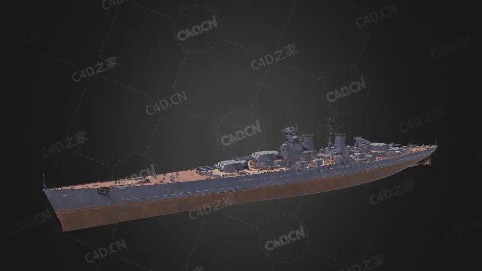 俄罗斯海军甘古特级波尔塔瓦战列舰C4D模型下载Poltava 3d model - C4D之家 - 298.jpg