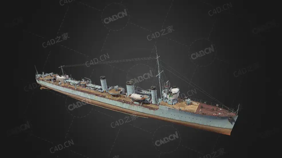 泰国海军帕襄号驱逐舰C4D模型下载Phra Ruang 3d model - C4D之家 - 296.jpg