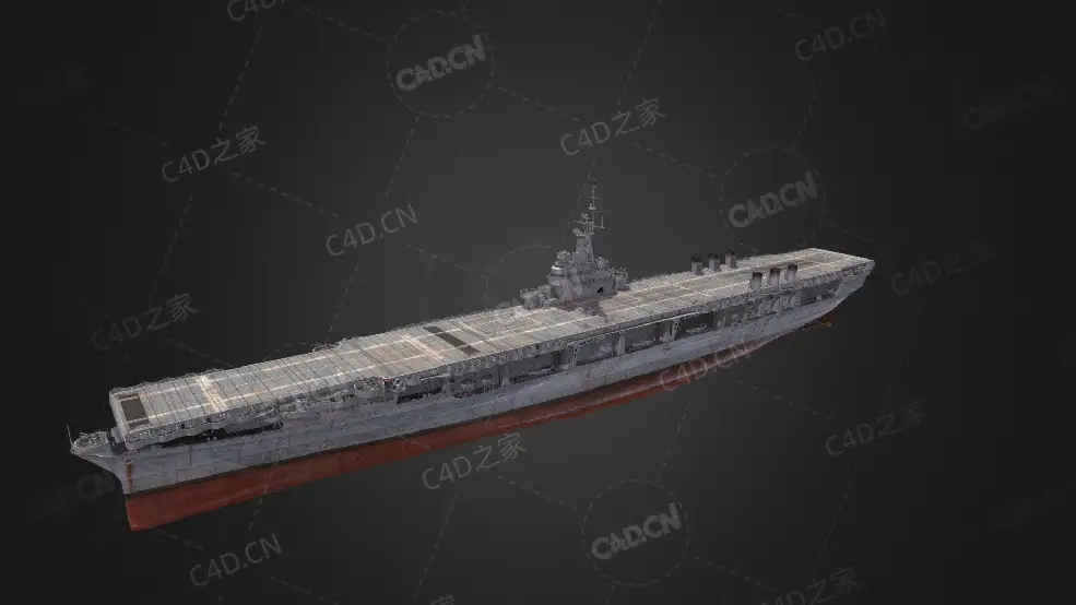 美国海军游骑兵号航空母舰突击者号航空母舰C4D模型下载Ranger 3d model - C4D之家 - 303.jpg