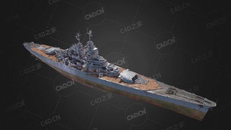 法国海军共和号战列舰C4D模型下载Republique 3d model - C4D之家 - 306.jpg