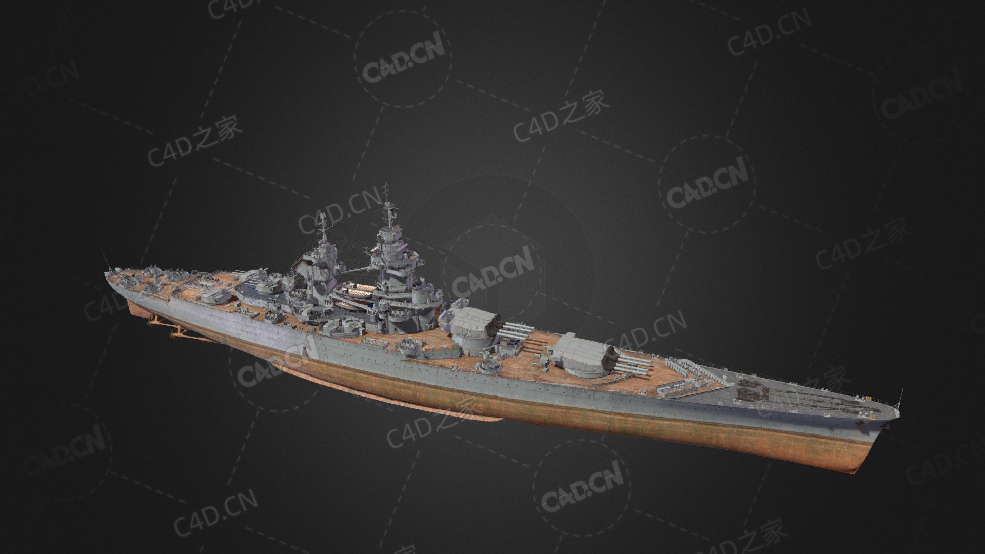 法国海军黎塞留级战列舰C4D模型下载Richelieu 3d model - C4D之家 - 307.jpg