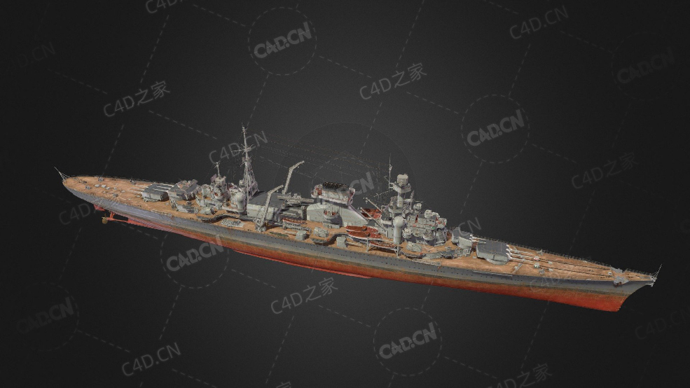 德国海军侦查舰队卢恩号装甲巡洋舰C4D模型下载Roon 3d model - C4D之家 - 311.jpg