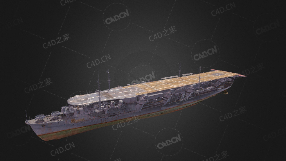 日本海军龙骧号航空母舰C4D模型下载Ryujo 3d model - C4D之家 - 312.jpg