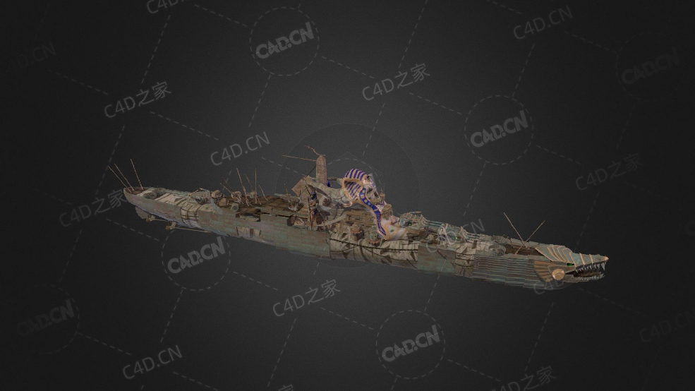 英国皇家海军圣甲虫号昆虫级炮舰C4D模型下载Scarab 3d model - C4D之家 - 317.jpg