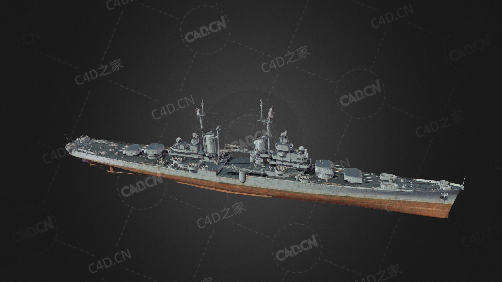 美国海军西雅图号巡洋舰C4D模型下载Seattle 3d model - C4D之家 - 319.jpg