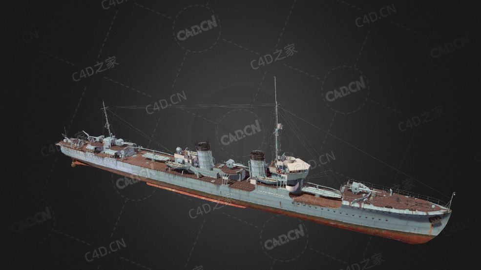 中国台湾沈阳号导弹驱逐舰台湾阳字号驱逐舰C4D模型下载Shenyang 3d model - C4D之家 - 322.jpg