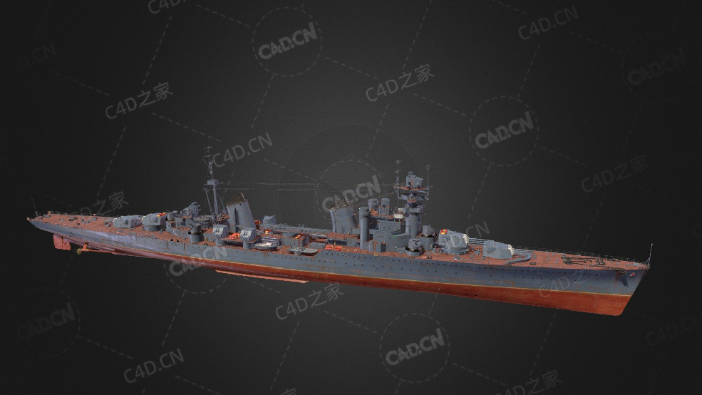 苏联海军肖尔斯7级巡洋舰C4D模型下载Shchors 3d model - C4D之家 - 321.jpg