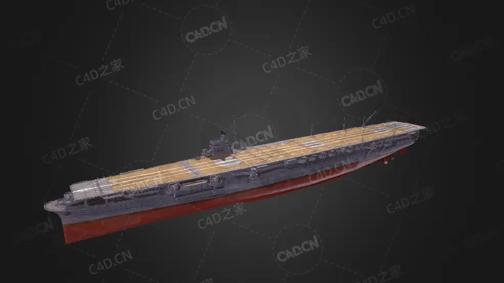 日本海军翔鹤号航空母舰C4D模型下载Shokaku 3d model - C4D之家 - 327.jpg