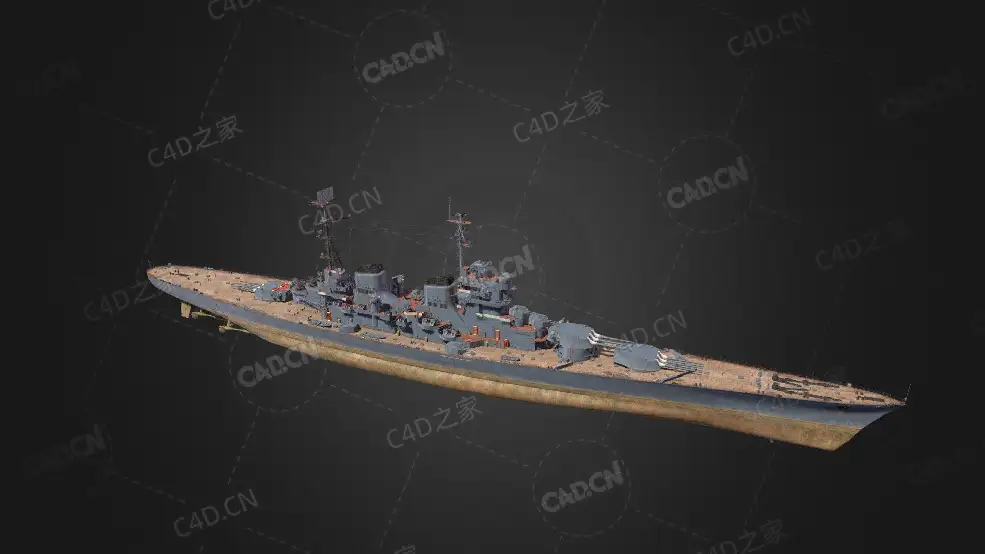 苏联海军斯大林格勒号巡洋舰C4D模型下载Stalingrad 3d model - C4D之家 - 339.jpg
