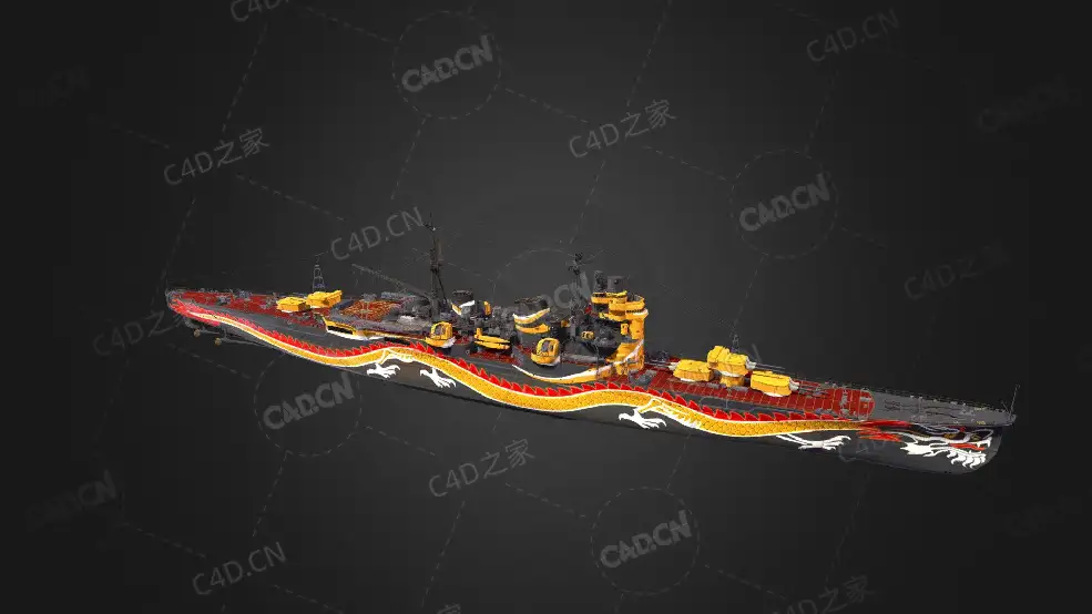 英国皇家海军南海龙王巡洋舰C4D模型下载Southern Dragon 3d model - C4D之家 - 337.jpg