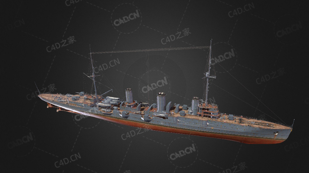 苏联海军斯维特拉那涡轮推进轻型巡洋舰C4D模型下载Svietlana 3d model - C4D之家 - 342.jpg