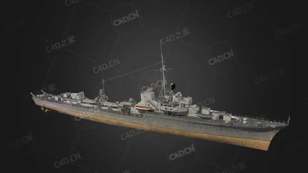 德国海军T-61驱逐舰六级驱逐舰C4D模型下载T 61 3d model - C4D之家 - 345.jpg