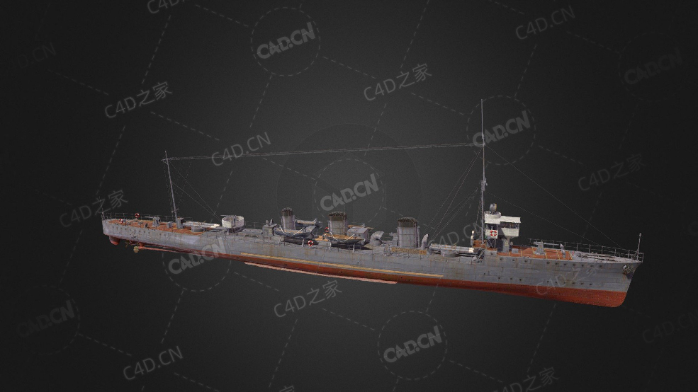 日本海军橘级驱逐舰C4D模型下载Tachibana Lima 3d model - C4D之家 - 346.jpg