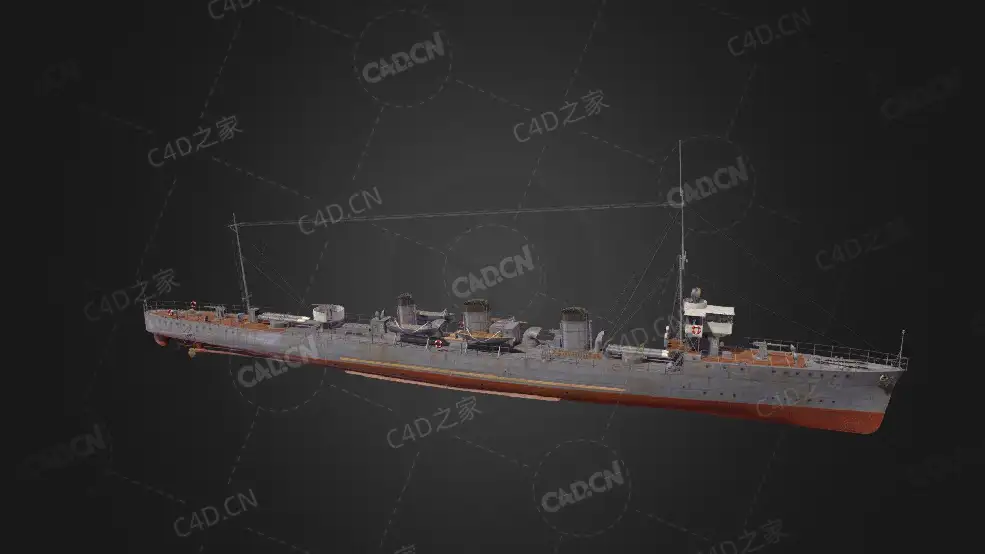 日本海军橘级驱逐舰C4D模型下载Tachibana Lima 3d model - C4D之家 - 346.jpg