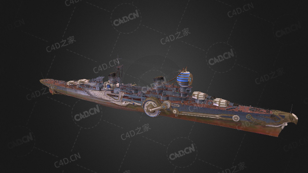 苏联海军苏亚托扎巡洋舰活动舰船C4D模型下载Svyatozar 3d model - C4D之家 - 343.jpg