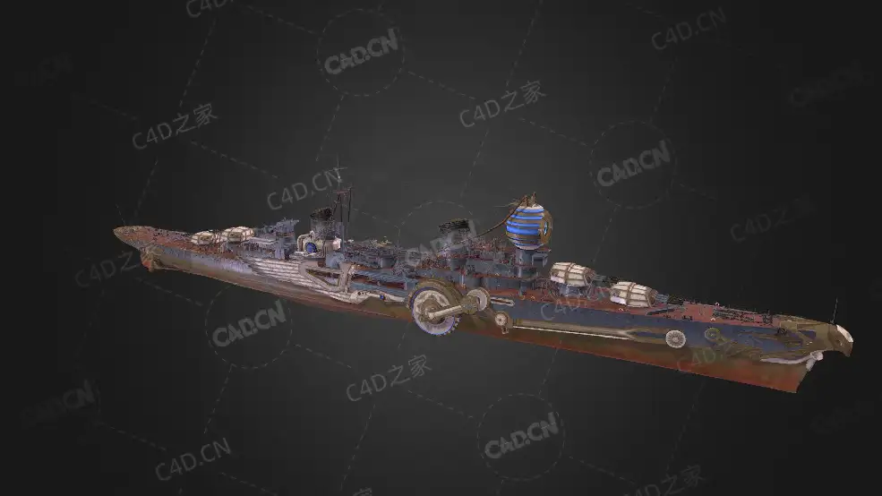 苏联海军苏亚托扎巡洋舰活动舰船C4D模型下载Svyatozar 3d model - C4D之家 - 343.jpg