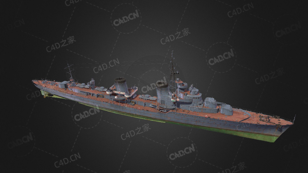 苏联海军塔什干驱逐舰塔什干号驱逐领舰C4D模型下载Tashkent 3d model - C4D之家 - 350.jpg