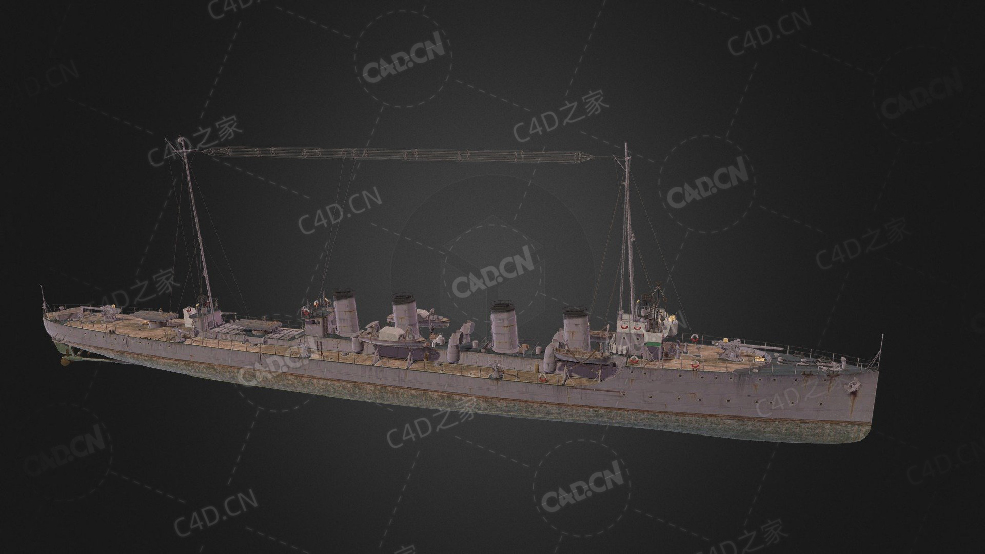 奥匈海军塔特拉级驱逐舰C4D模型下载Tatra 3d model - C4D之家 - 351.jpg