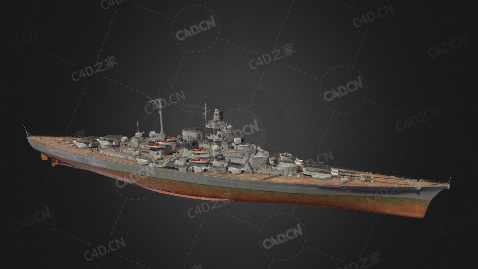 德国海军提尔皮茨号战列舰C4D模型下载Tirpitz 3d model - C4D之家 - 354.jpg