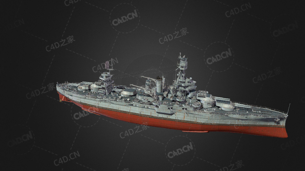 美国海军得克萨斯号战列舰C4D模型下载Texas 3d model - C4D之家 - 353.jpg
