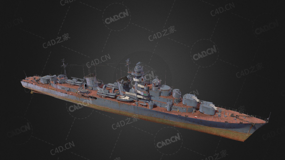 苏联海军乌达洛伊9级驱逐舰C4D模型下载Udaloi 3d model - C4D之家 - 358.jpg