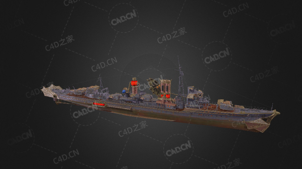 日本海军浦岛号活动舰船巡航式自主水下航行器C4D模型下载Urashima 3d model - C4D之家 - 360.jpg