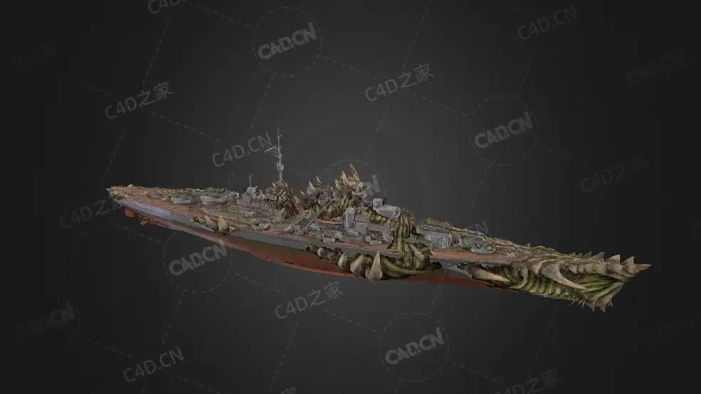 俄罗斯海军太平洋舰队旗舰瓦良格号导弹巡洋舰C4D模型下载Varg 3d model - C4D之家 - 366.jpg