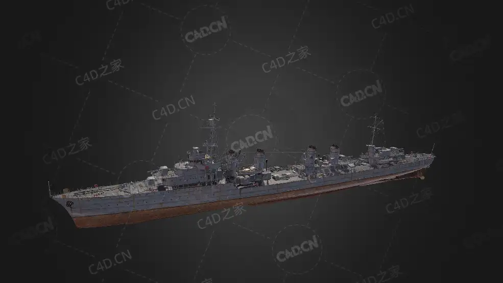 法国海军沃克兰级大型驱逐舰C4D模型下载Vauquelin 3d model - C4D之家 - 369.jpg