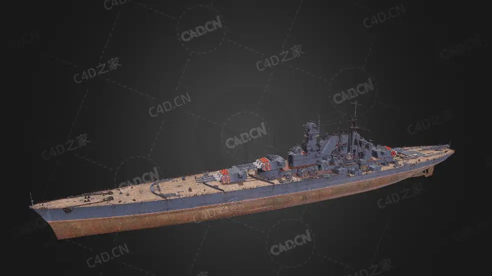 俄罗斯海军太平洋舰队海参崴巡洋舰符拉迪沃斯托克巡洋舰C4D模型下载Vladivostok 3d mo - C4D之家 - 373.jpg