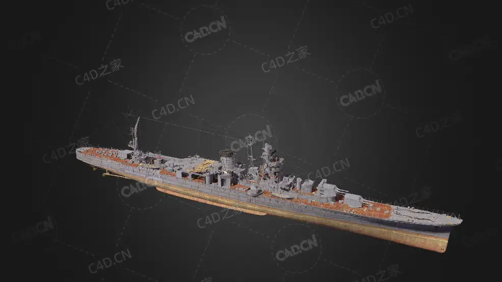 日本海军矢矧号巡洋舰C4D模型下载Yahagi 3d model - C4D之家 - 384.jpg
